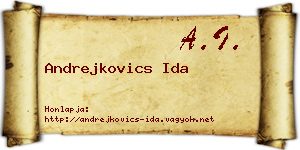 Andrejkovics Ida névjegykártya