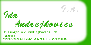 ida andrejkovics business card